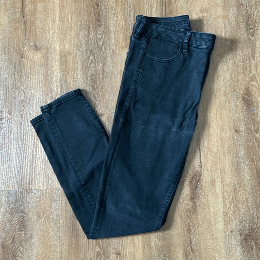 Women’s Faded Black Jeggings, American Eagle, Size 12 Long